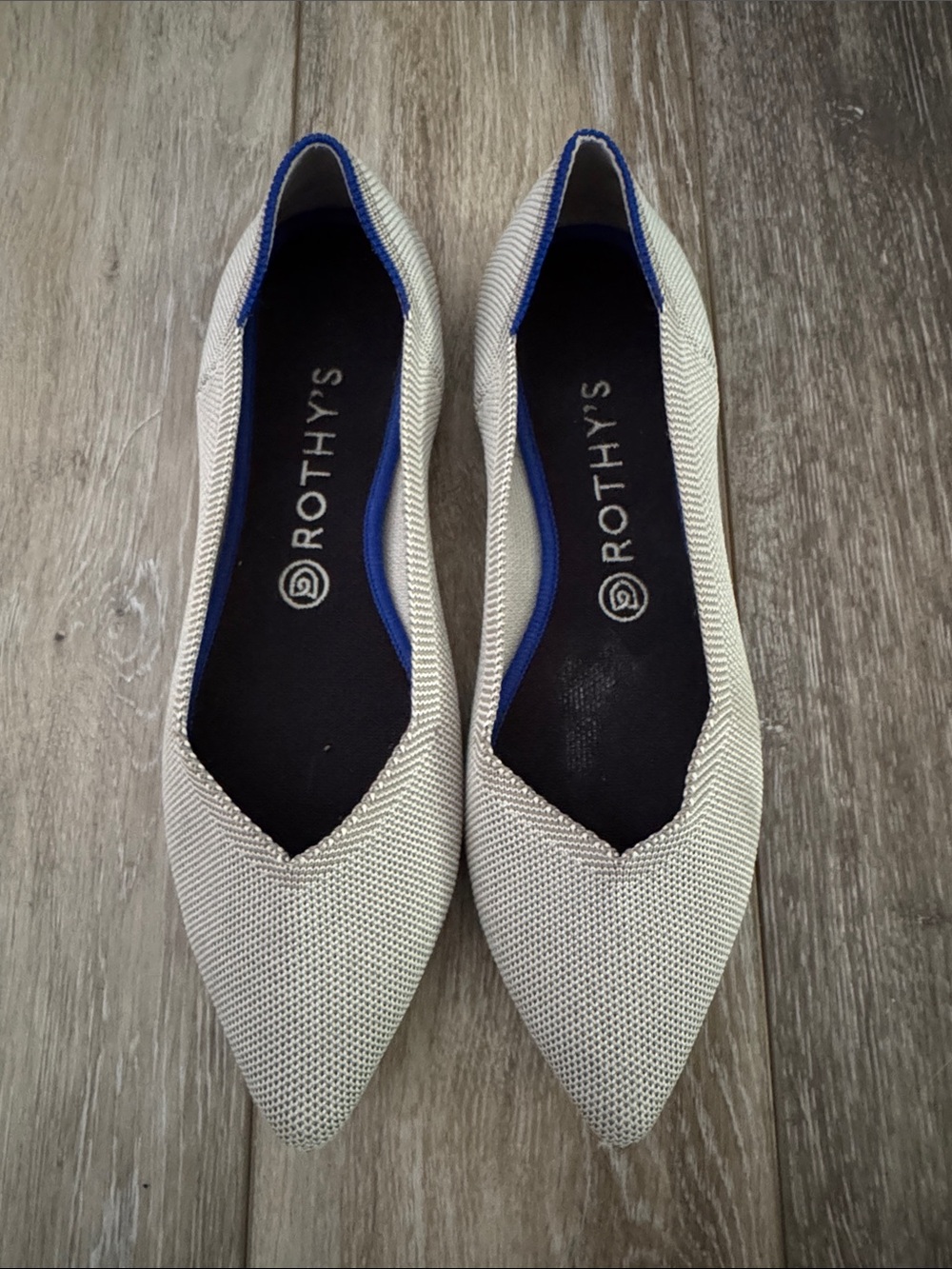 Rothy's Flax Birdeye Color The Point Flats Sz 10